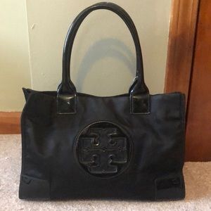 Tory Burch Ella patent mini tote bag